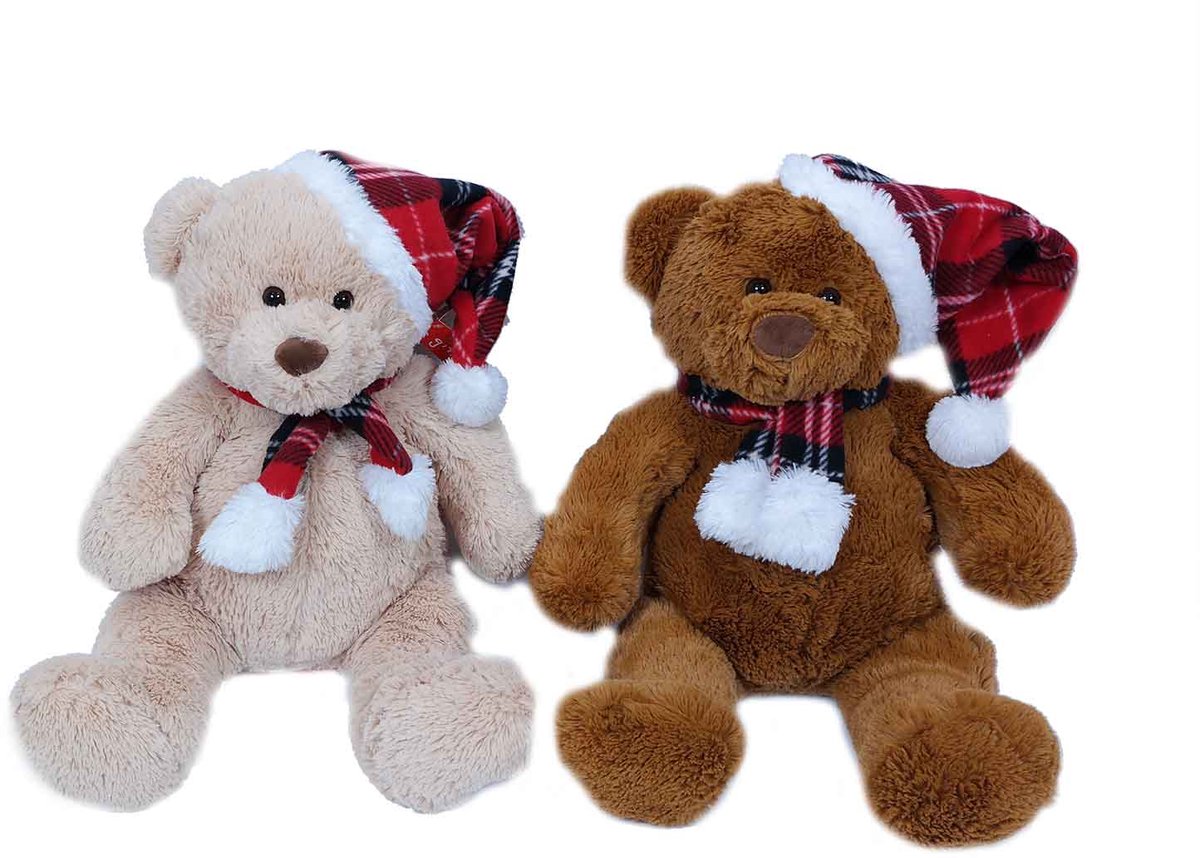 PIA Soft Toys - Set van 2 Pluche Kerstberen - 2 ass. - 43 cm