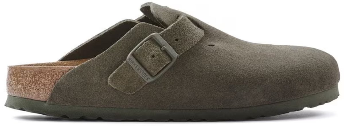Birkenstock Boston Faded Thyme Normaal Voetbed Zwart