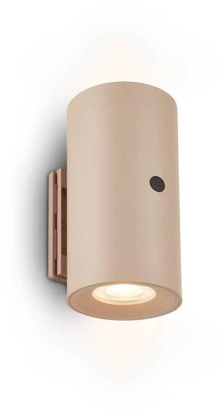 BRILONER Misy – Oplaadbare Wandlamp binnen – zonder stroomaansluiting & boren – dimbaar met touch – warm wit licht – beige – Ø6 x 12cm