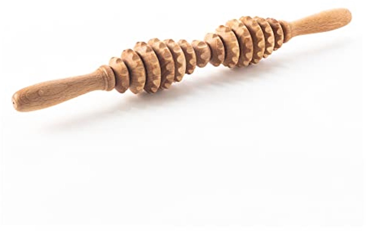 Anti-Cellulite Massage Roller met Houten Handvat - 40 cm