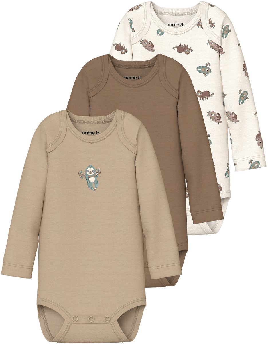 NAME IT- NBNBODY 3P LS SLOTH NOOS - Meisjes - Body