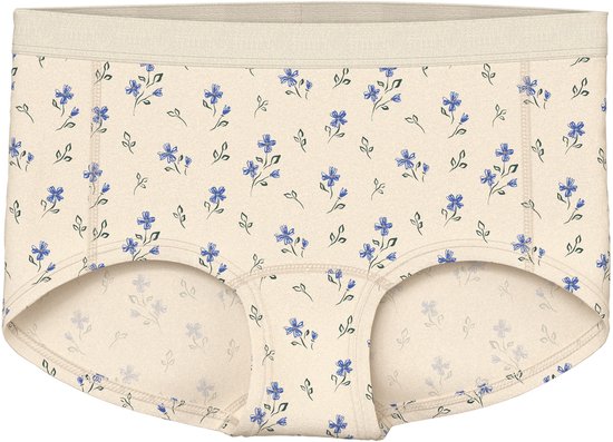 Beige hipster onderbroek van Name It met een blauwe bloemenprint.