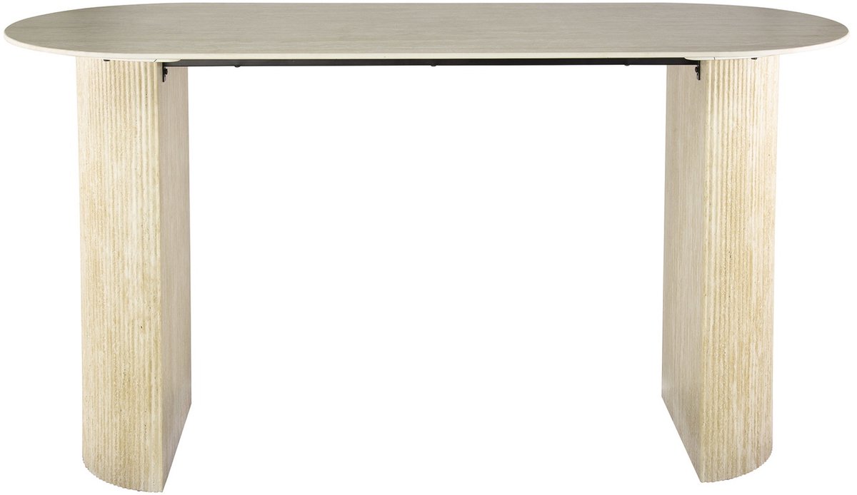 Giga Meubel Bartafel Romano - Ovaal Keramiek Travertin - 178x70x92cm