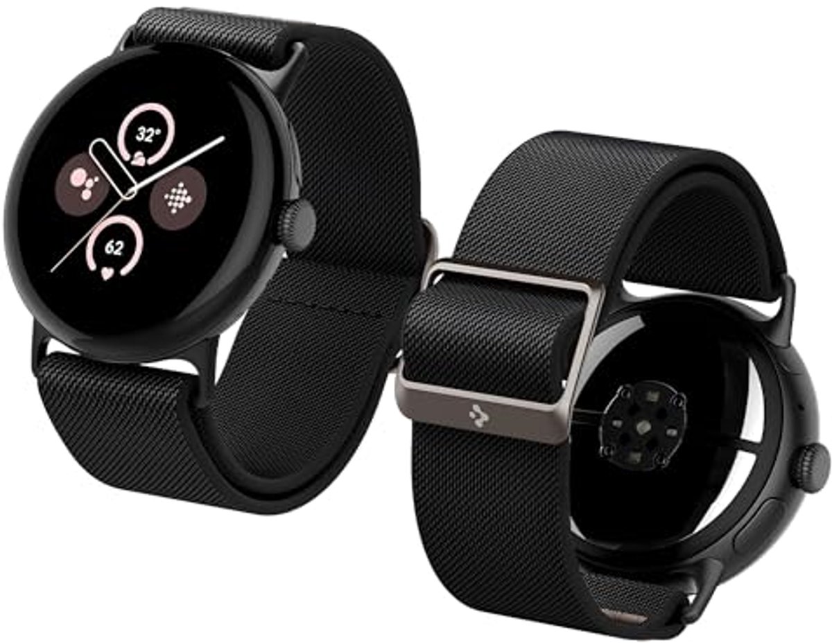Zwarte Lite Fit Horlogeband Geschikt voor Google Pixel Watch 45mm