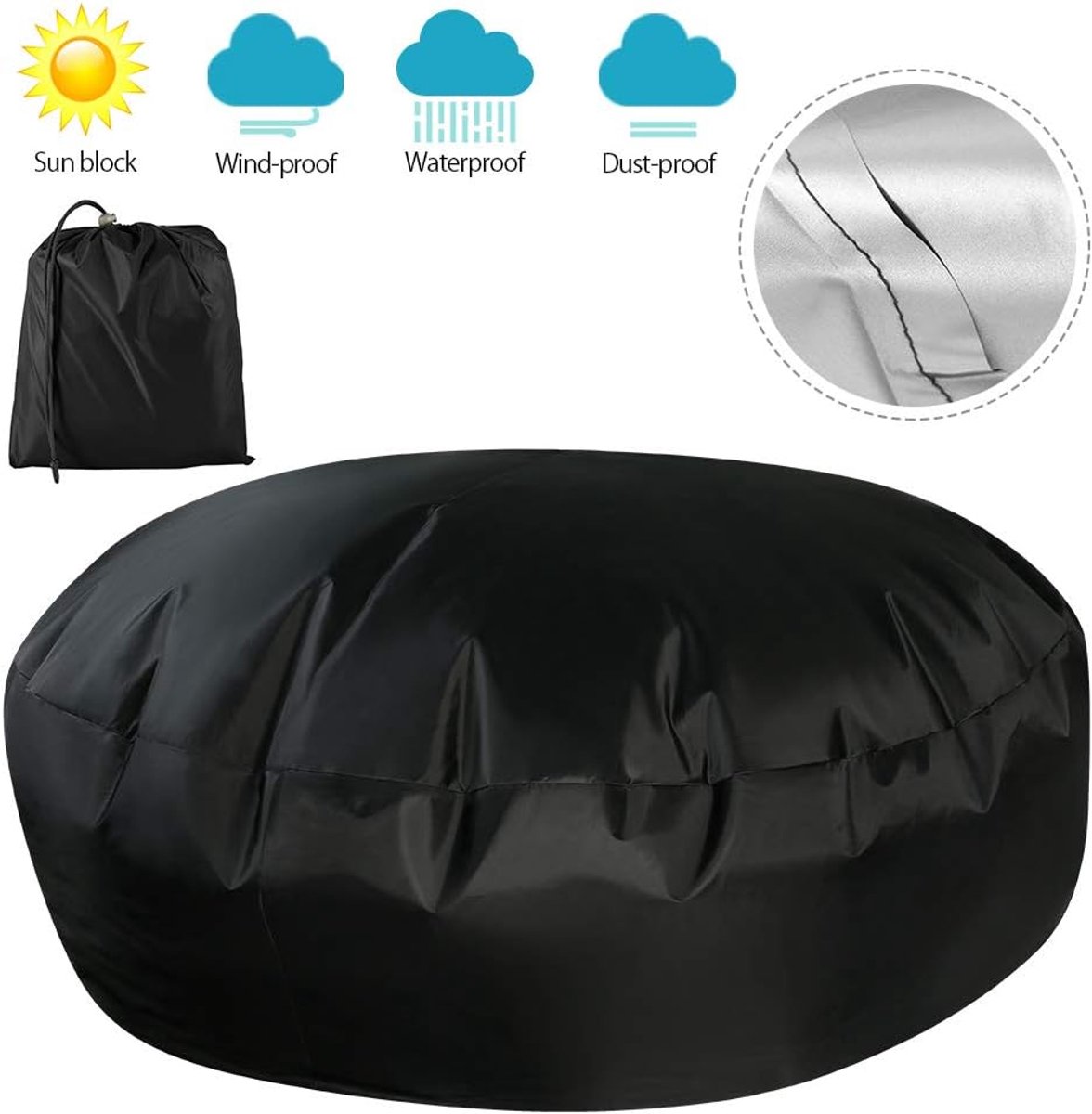 Candala tuinmeubelen, waterdicht afdekzeil, beschermhoes, 228 x 228 x 83 cm, tuinmeubelafdekking, anti - uv - afdekzeil tuintafels, terrasmeubels