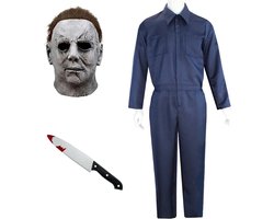 Michael Myers kostuum - Michael Myers masker - Inclusief Horror Mes - 3 Delige Set - Horror masker - Halloween masker - Michael Myers - Eng masker - Scary masker - Michael Myers kostuum - Killer clown masker - Halloween - Horror