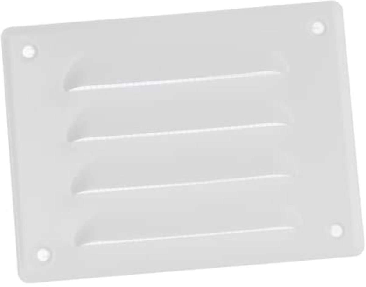Ventilatierooster 140x105mm met Insectenhor - Metalen Toevoer- en Afvoerrooster - Wit