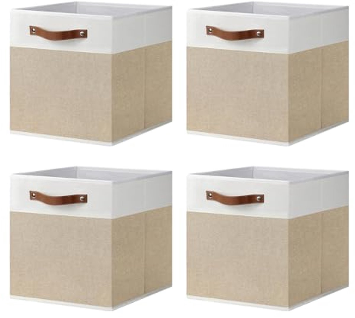 Opbergkubussen set van 4 - Opvouwbare stoffen organizers voor kast en planken