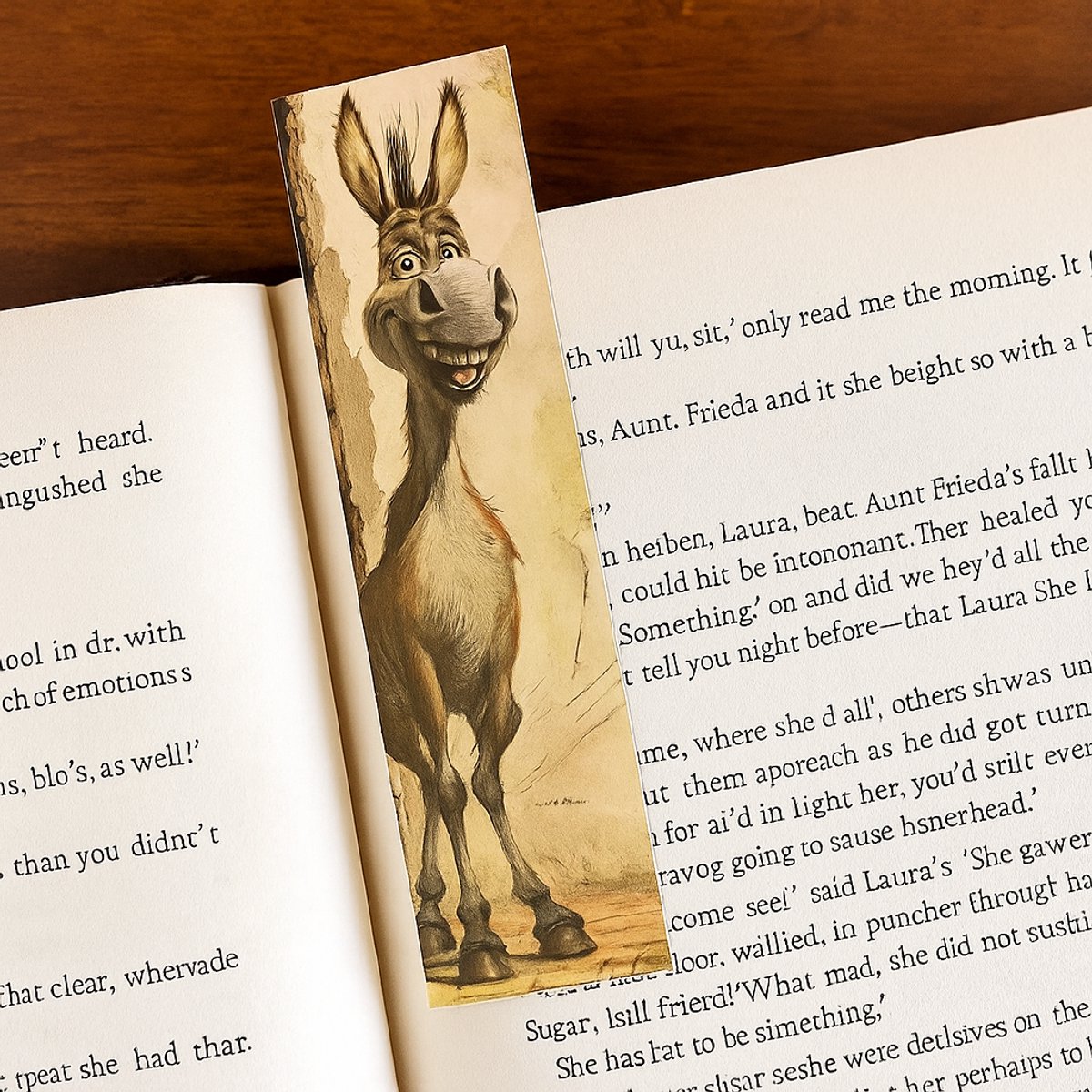 Boekenlegger Ezel - Bladwijzer - 15 x 4 cm - Dubbelzijdig bedrukt - Stevig karton - Voor de lezende ezel liefhebber