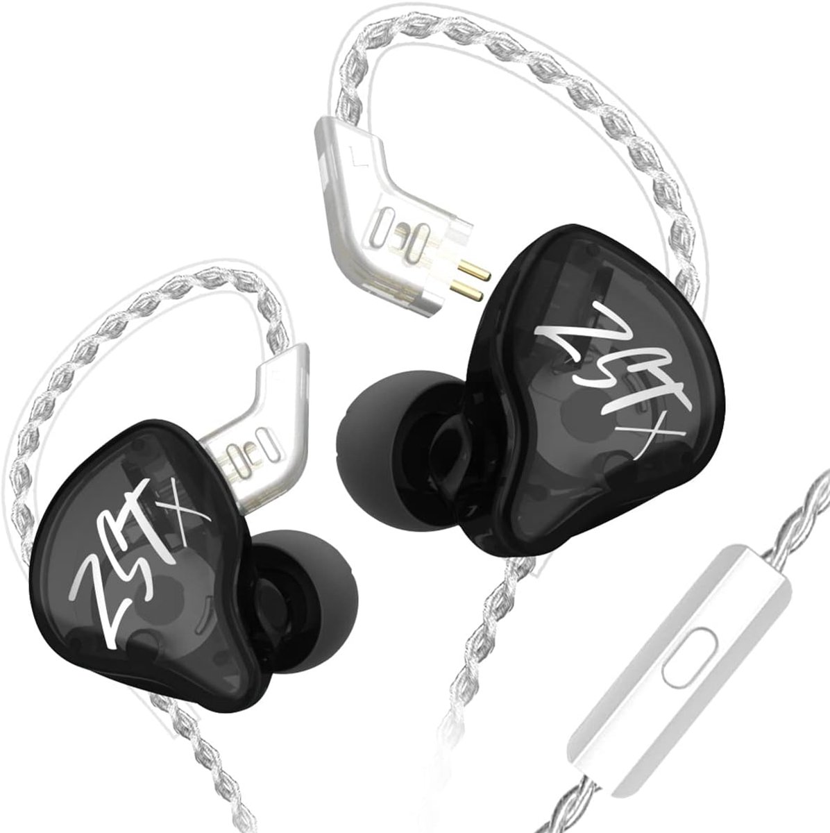 KZ ZST X - In-Ear Monitors - IEM - Muziek & Gaming Oortjes - Oordoppen - Verwisselbare Kabel - Hybride Drivers - Ergonomisch Design – Zwart