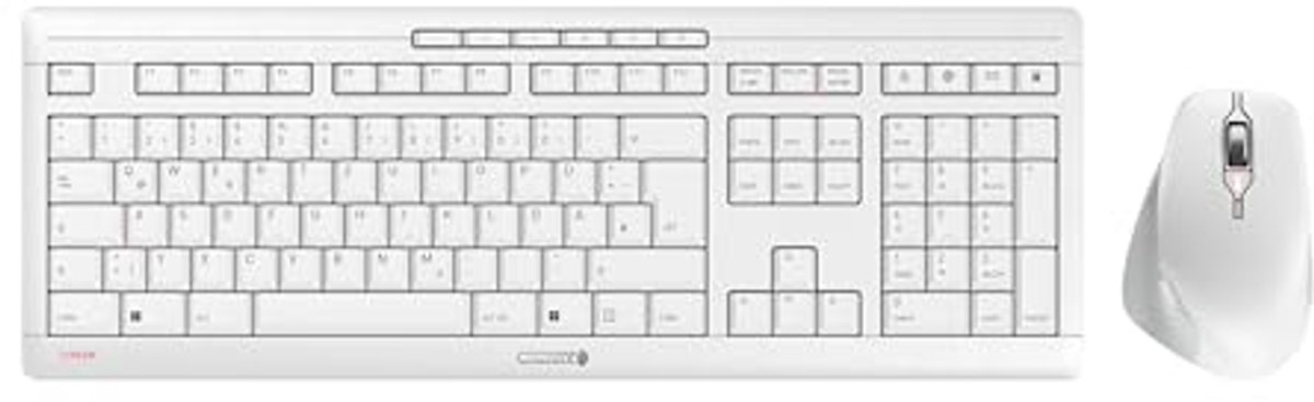 Draadloos Ergonomisch Toetsenbord en Muis Set met Stille Knoppen, 2,4 GHz - Duitse Indeling (QWERTZ)