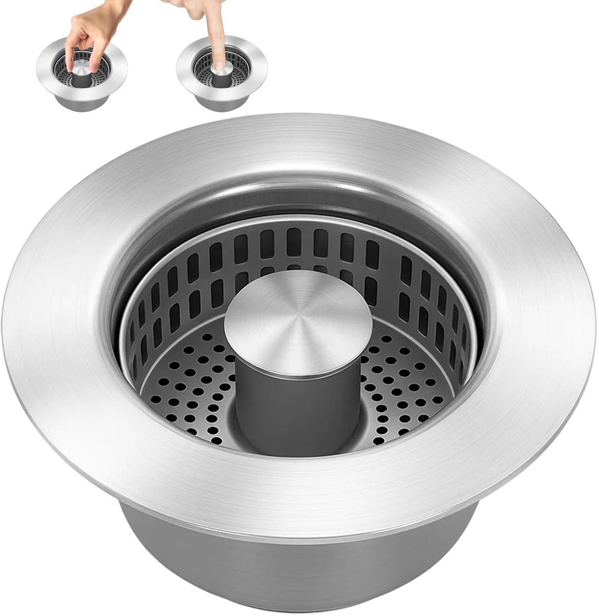 Ibenzoa® roestvrijstalen gootsteenzeef met multifunctionele eigenschappen