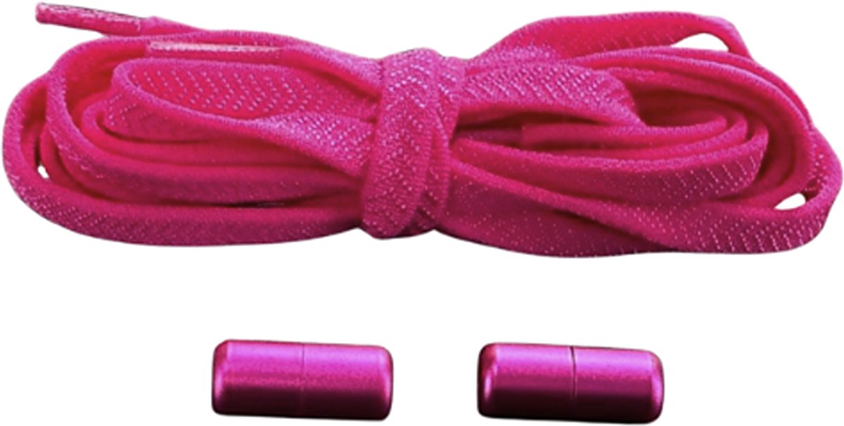 Knaak Plat Elastische Veters - Niet meer strikken! - Roze - Schoenveters - 2 stuks - Rekbaar 150 cm