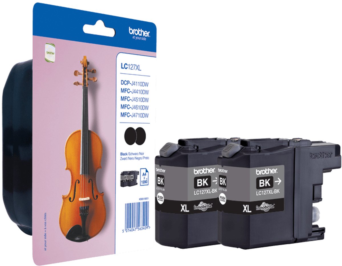 Brother LC-127XLBK - Inktcartridge / Zwart / Hoge Capaciteit