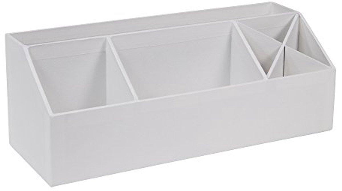 Bureau-organizer 4 vakken - Opbergsysteem voor notities, paperclips en pennen - Wit