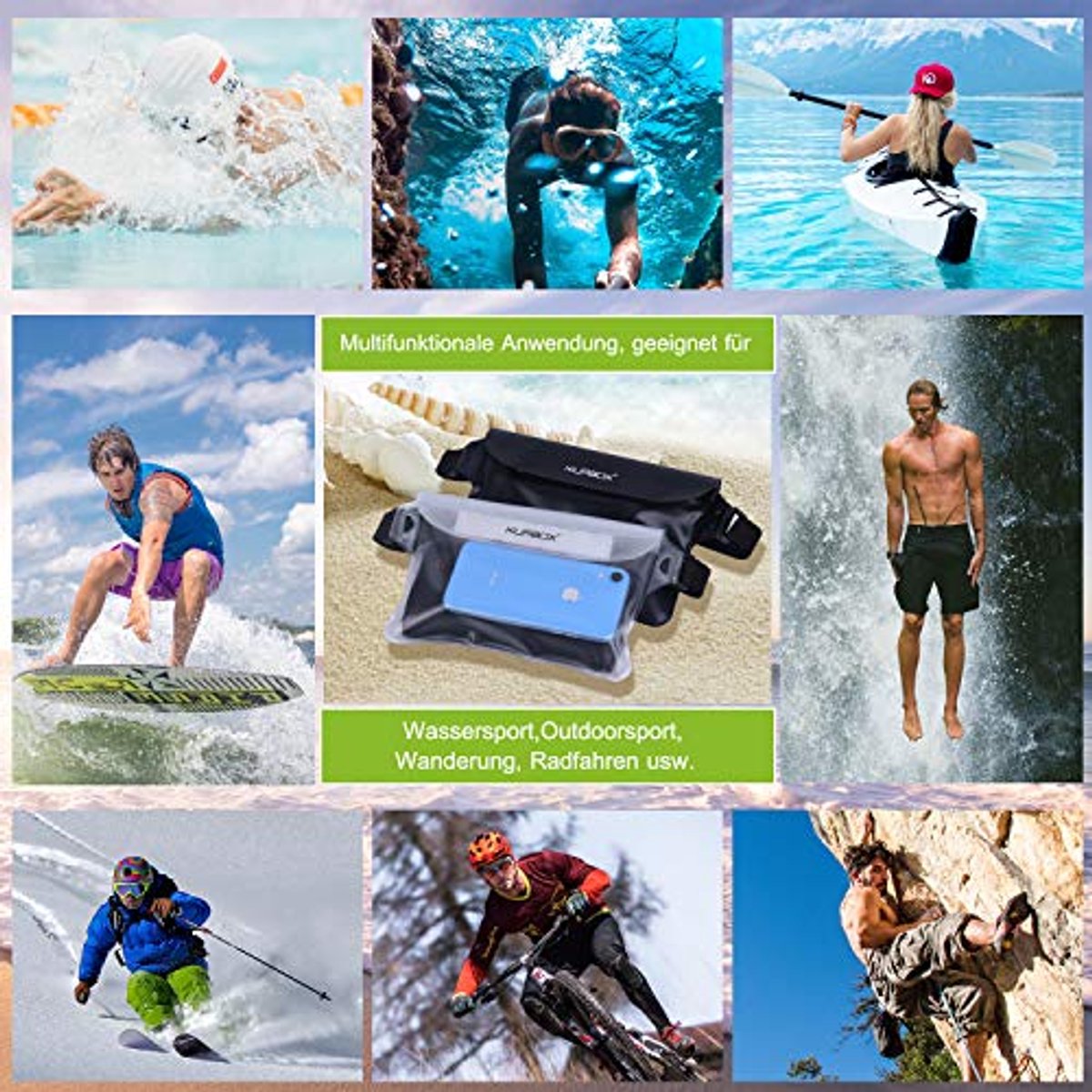 Waterdichte Heuptas - 2 Stuks, Met Verstelbare Riem voor Watersport en Strand