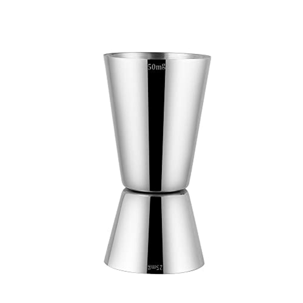 Professionele Cocktail Maatbeker met Ingebouwde Weegschaal - Roestvrij Staal 25/50 ml
