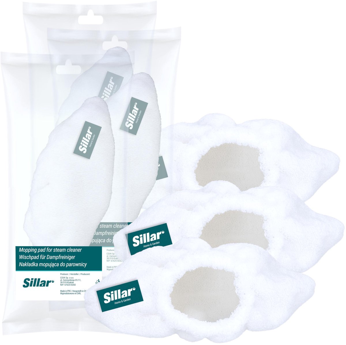Sillar, set 3 microvezeldoeken voor stoomreiniger, geschikt voor Karcher Easyfix SC1, SC2, SC3, SC4, SC5, pads, stoomreiniger pads doeken, wasbaar