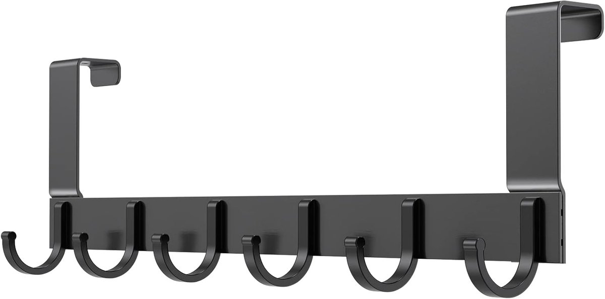 Vitdipy - Deurkapstok - Kapstok - 6 Haken - Deurhaken - Deurhanger - Deurkapstok Badkamer 
