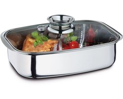 Küchenprofi Cook - Braadpan - 6 liter - 36x24 cm- Rechthoekig - Roestvrij staal - Zilver