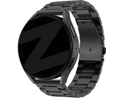 Bandz Stalen band 'Classic' met vlindersluiting & inkortset geschikt voor Garmin Vivoactive 6 / 5 / 3 / Vivomove / 3 / HR / Style / Luxe / Sport / Trend / Forerunner 645 / 570 / 245 / 170 / 165 / 70 / 55 / Venu / SQ / SQ2 / 2 Plus - Zwart