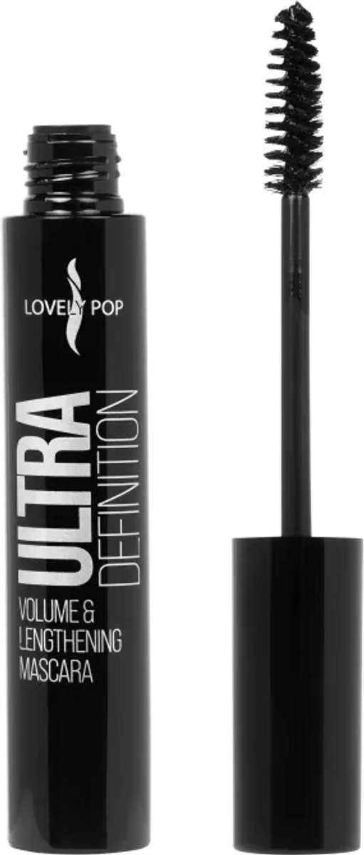 Lovely Pop Cosmetics - Volume & Lengthening Mascara - Ultra Definition - Zwart - 1 flesje met 8 ml. inhoud