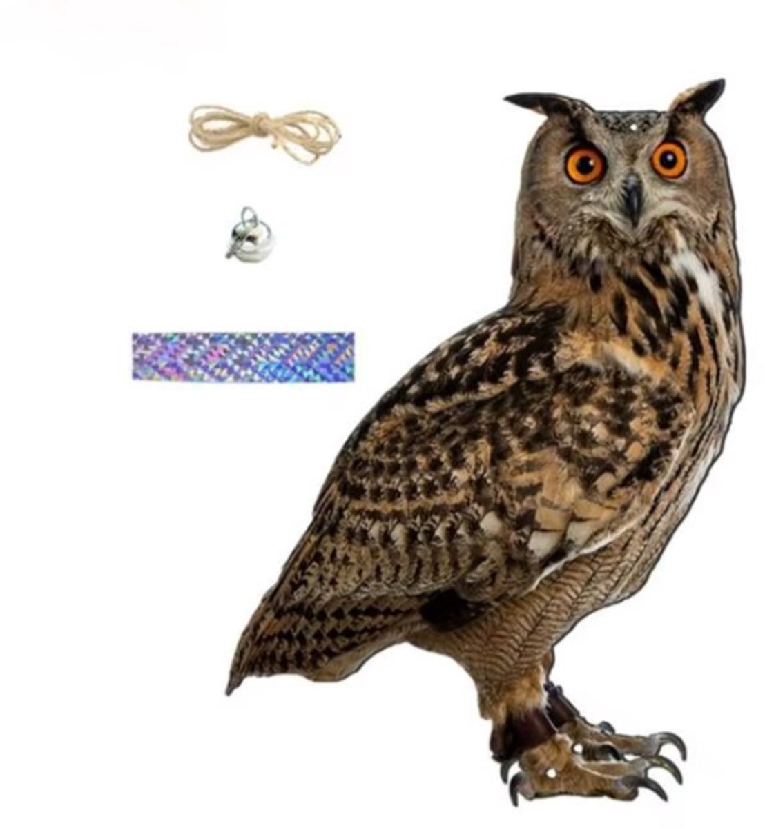 Duurzame Vogel afschrikkende Uil - Effectieve Vogelbeschermer met Bel voor Tuin en Fruitboomgaard