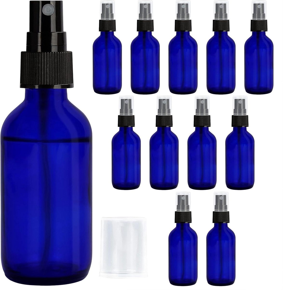Orivio - Blauwe Spray Flesjes (12 Stuks) – 60ml – Navulbare Mist Flesjes voor Essentiële Oliën, Schoonmaak, Reizen, Aromatherapie