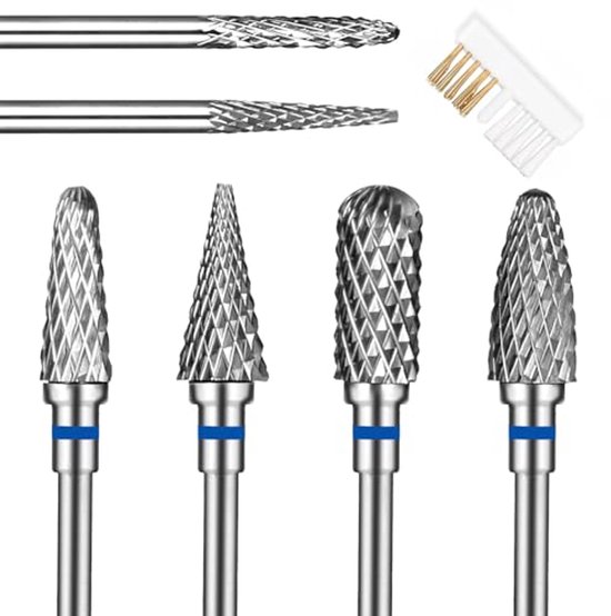 Set de ponceuses à ongles pour manucure et pédicure - 6 embouts en acier tungstène avec cuticules Diamond et Limes à ongles électrique
