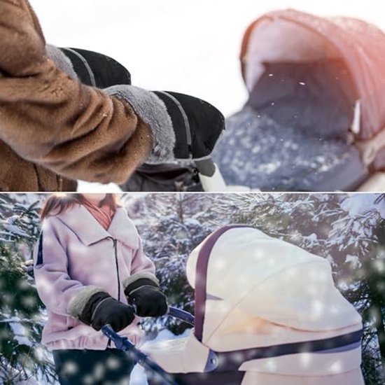 Waterdichte en Winddichte Handmuff voor Buggy's en Kinderwagens - Fleece Gevoerde Handwarmer van Merkloos — afbeelding 3