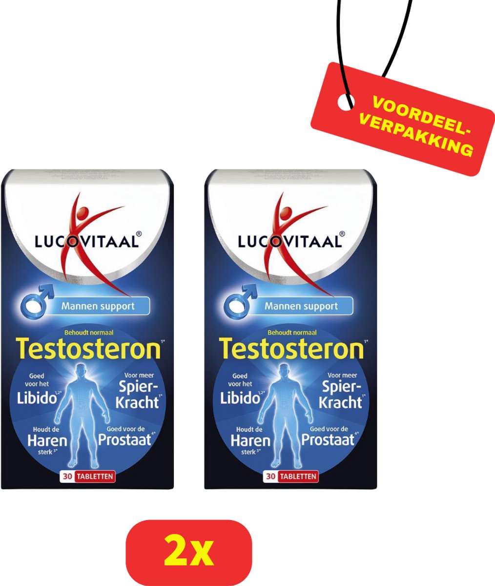 Lucovitaal Testosteron Mannen Support - 2 x 30 Tabletten Voordeelverpakking