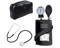 Mobiclinic TE-01 - Pack Handmatige armbloeddrukmeter & Stethoscoop - Set - Met hoes - Zwart