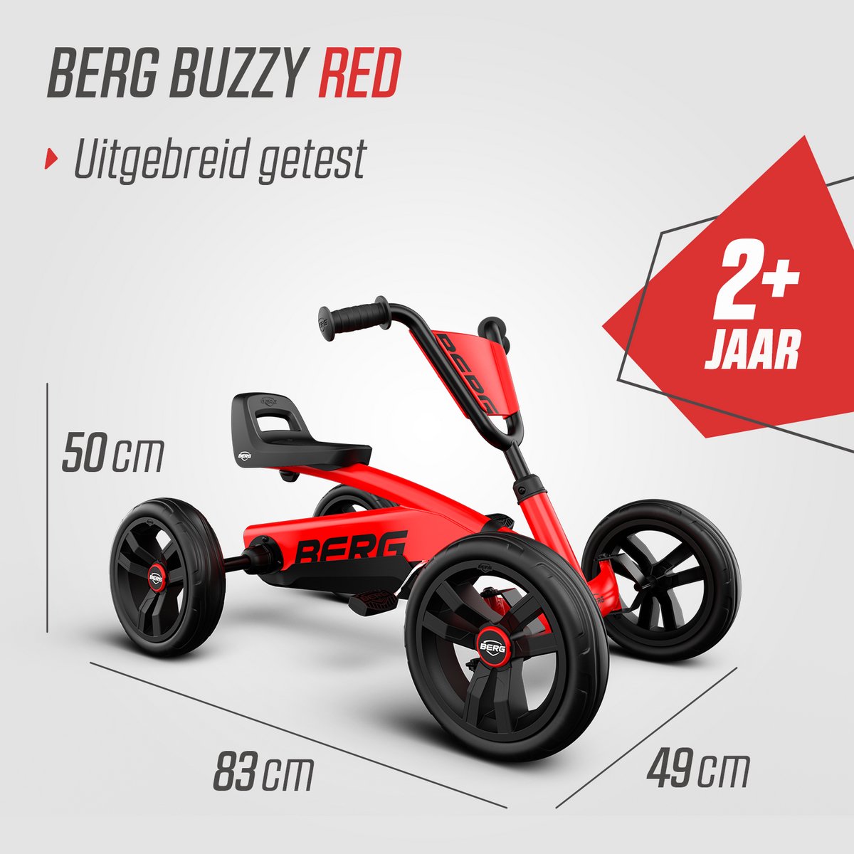 BERG Buzzy RED Skelter - Verstelbare Stoel - 2+ jaar - Anti-lek EVA banden - Veilige en Stabiele Wegligging - Rood — afbeelding 2