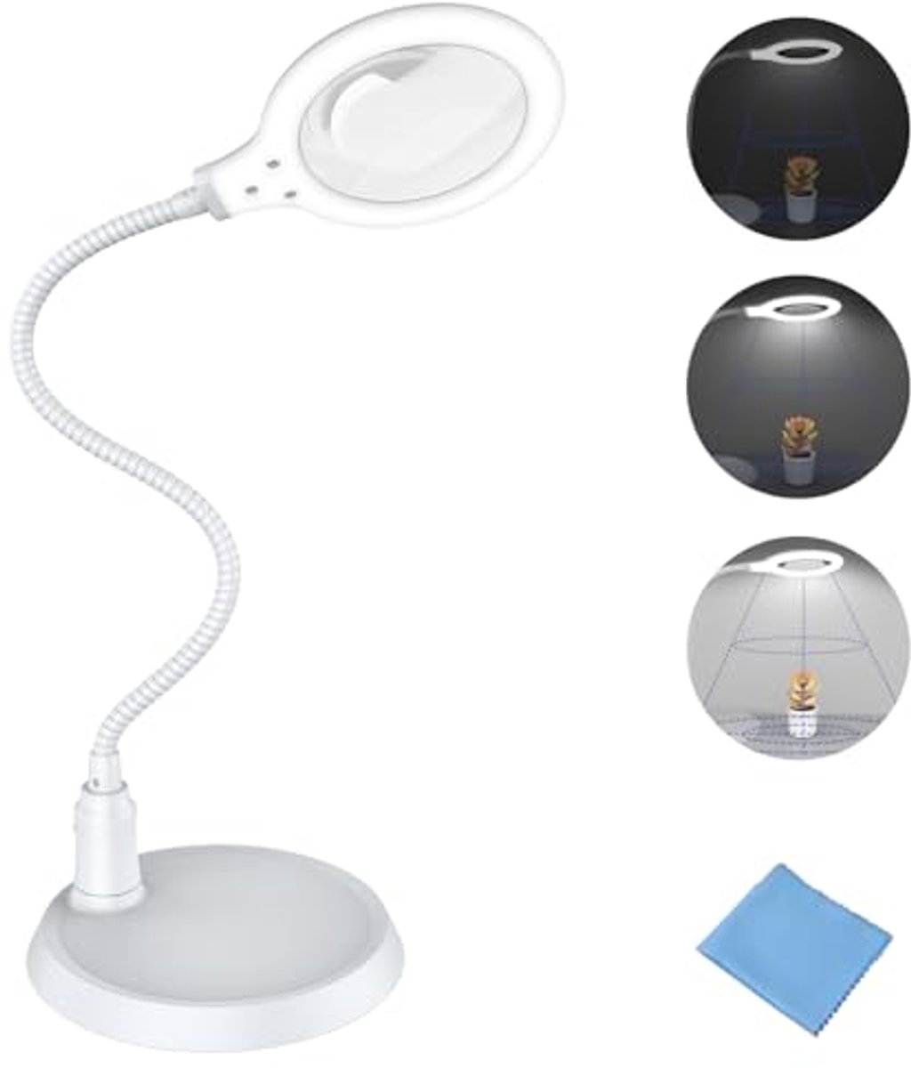 5x Vergrootlamp met Dimbare LED – Ultraheldere Tafellamp voor Hobby en Werk