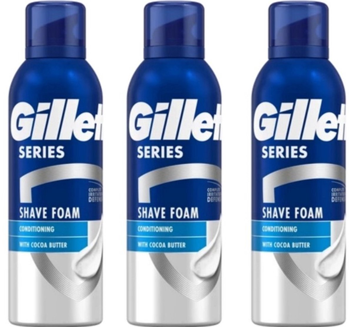 Gillette Series Scheerschuim - Met Cacaoboter - 3 x 250 ml - Voordeelverpakking