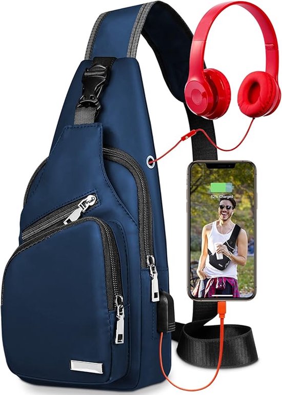 Waterproof Schoudertas - Crossbody & Chest Bag - Lichtgewicht en Anti-Diefstal - Multifunctionele Dagrugzak - Voor Hiken, Fietsen, Stad en Reizen - Uniseks voor Mannen en Vrouwen