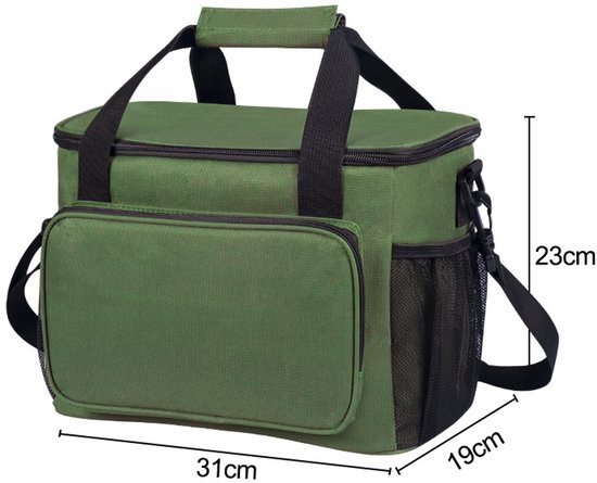 Geïsoleerde koeltas - Crossbody lunchtas - Familie picknicktas - Herbruikbare waterdichte lunchtas voor mannen en vrouwen - Scrubber met dubbele compartimenten - Draagbaar reiswerk - 15L -31*19*23cm-Groen van Rolser — afbeelding 2