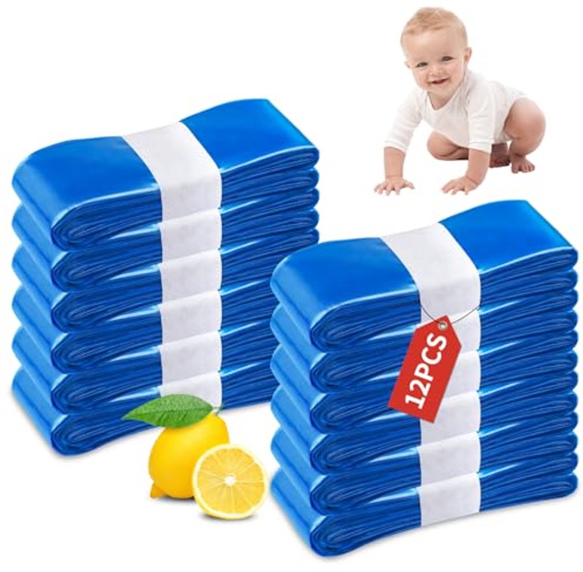 Image of 12 Stuks Luieremmer Navulcassettes - Geurdichte en Taaiste Navulzakken voor Luieremmers