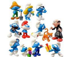 Smurfen Speelset 12 figuurtjes - speelfiguurtjes - met smurfin, Gargamel en vele anderen