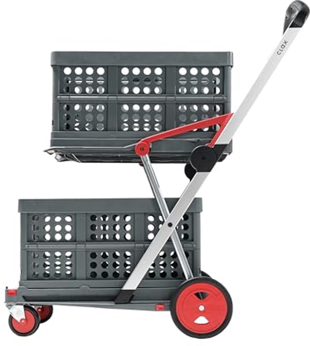 Vouwbare transportwagen met 2 opvouwbare dozen - Rood