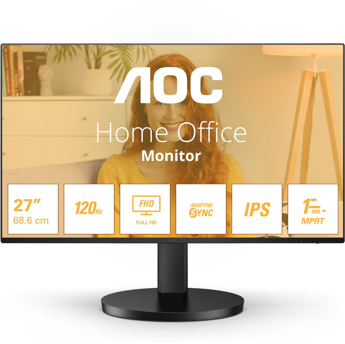 AOC 27B3HA2 - LED-Monitor - 27'' - 1920 x 1080 Full HD @ 100 Hz - IPS - WLED - 4 ms - 1x HDMI- 1x VGA (D-Sub) - Luidsprekers - Zwart