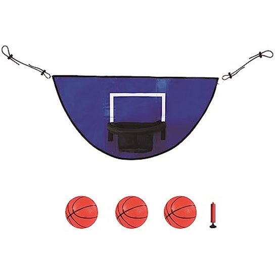 Trampoline basketbalmand, universele plank, mini-basketbalmand, trampoline basketbalopzetstuk met mini-basketballen, trampolineaccessoires voor kinderen en volwassenen, binnen en buiten