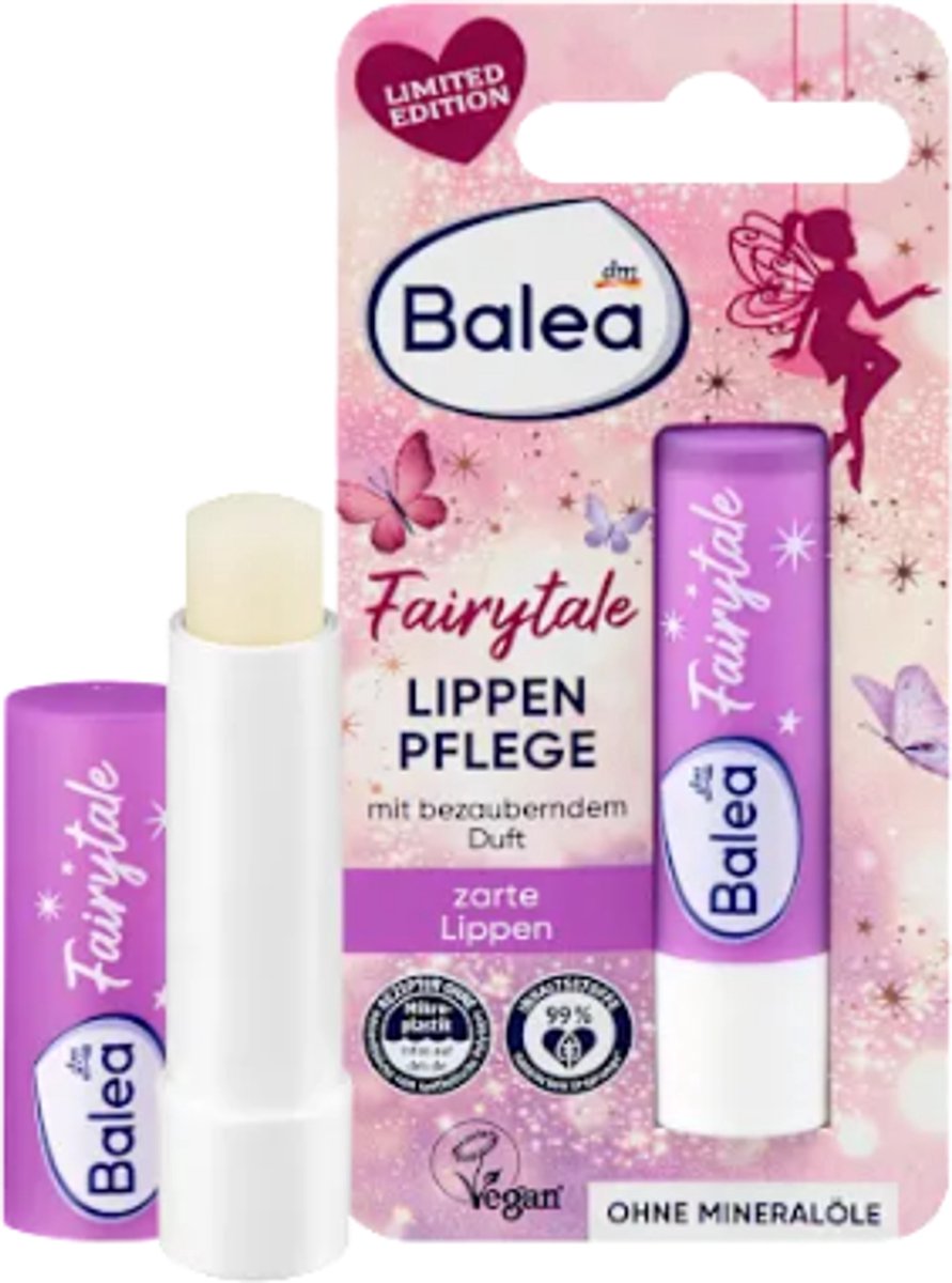 Balea Lippenbalsem Fairytale | 1x 4,8g - Magische geur - Met sheaboter en biologische kokosolie | Limited Edition 2025
