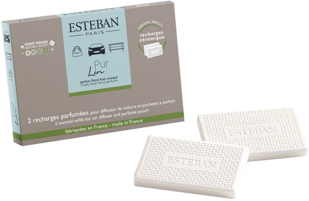 Esteban Classic Pur Lin Autoparfum navulling (2 stuks)