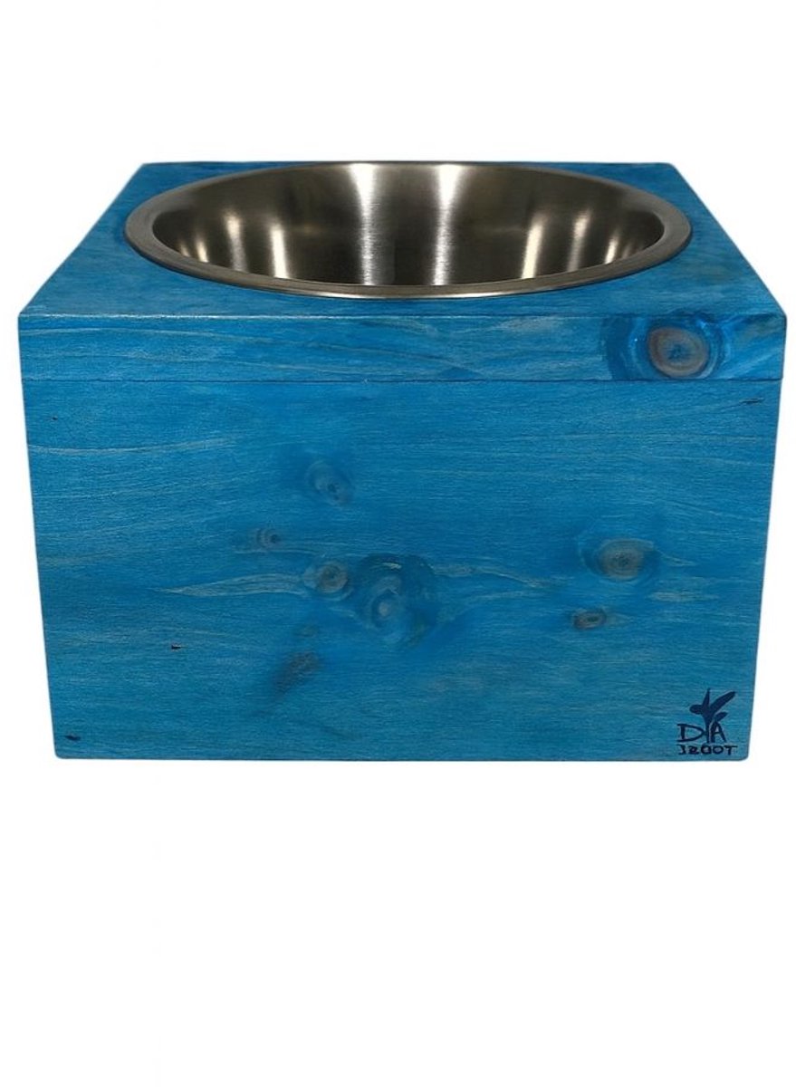 Voerbak XL 1-voudig Donker Blauw Steigerhout