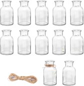 Theelichthouders van helder glas, plat voor 40 mm, theelichtjes, glas, transparant, set van 4