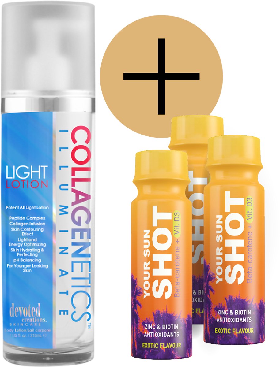 Devoted Creations - Illuminate Light Lotion + 3 Your Sun Shots