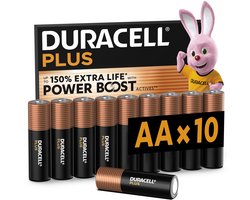 Duracell Plus AA - alkaline batterijen - 1,5V, LR6 - 10 stuks