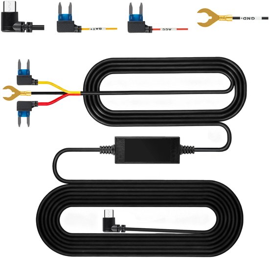 Dashcam Hardwire Kit - 24-Uurs Bewaking - USB-C Aansluiting - Compact Ontwerp - Eenvoudig Te Installeren - Directe Accu Aansluiting - van Faas