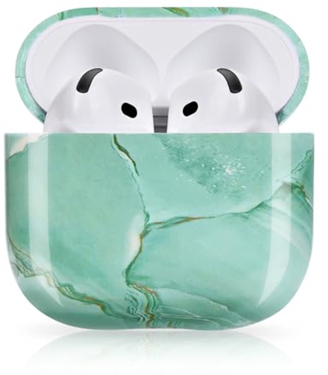Elegante Harde PC Hoes voor Airpods 4 met Marmer Patroon - Schokbestendig en Draagbaar